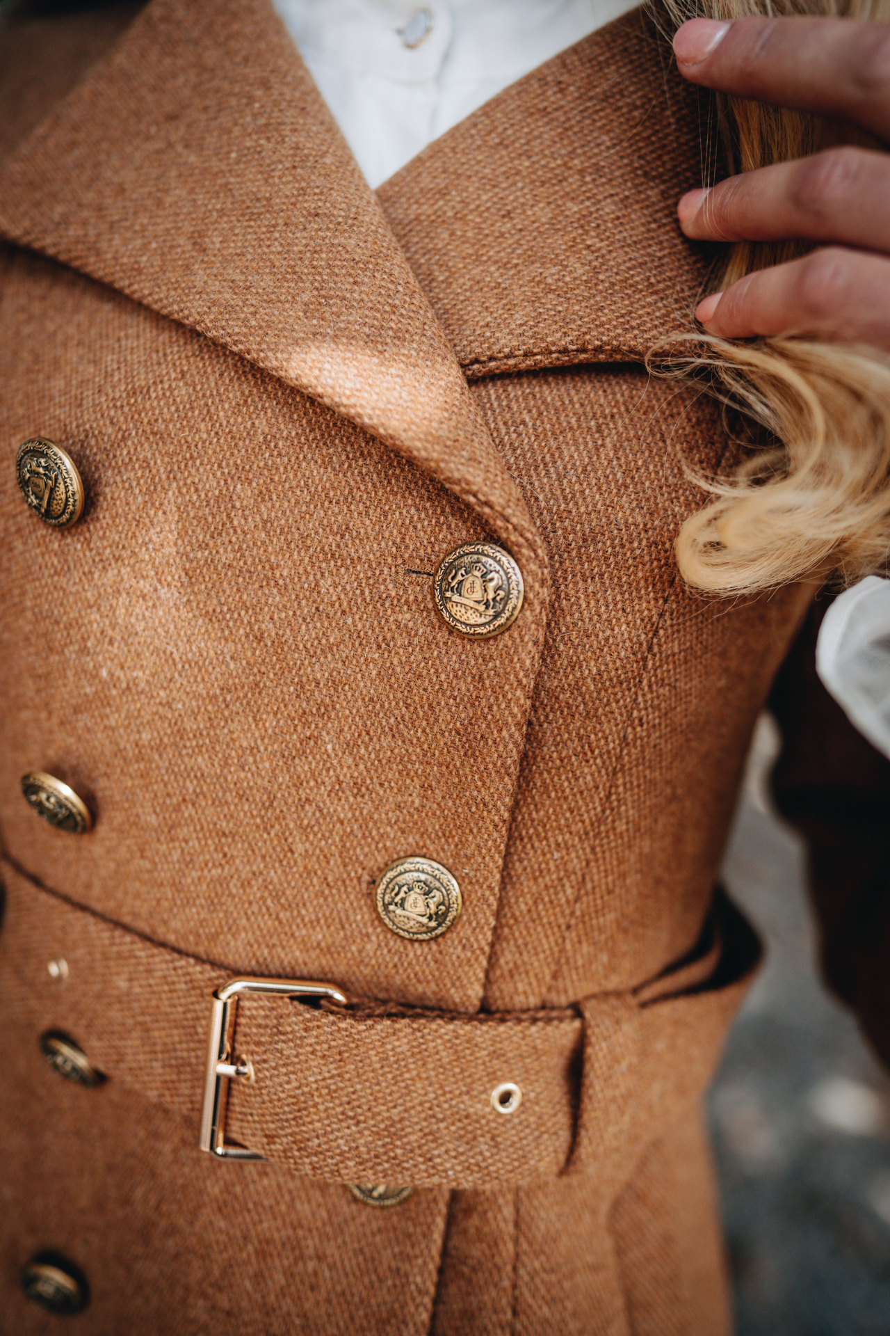 Brentwood Wool Trench Coat - Brown