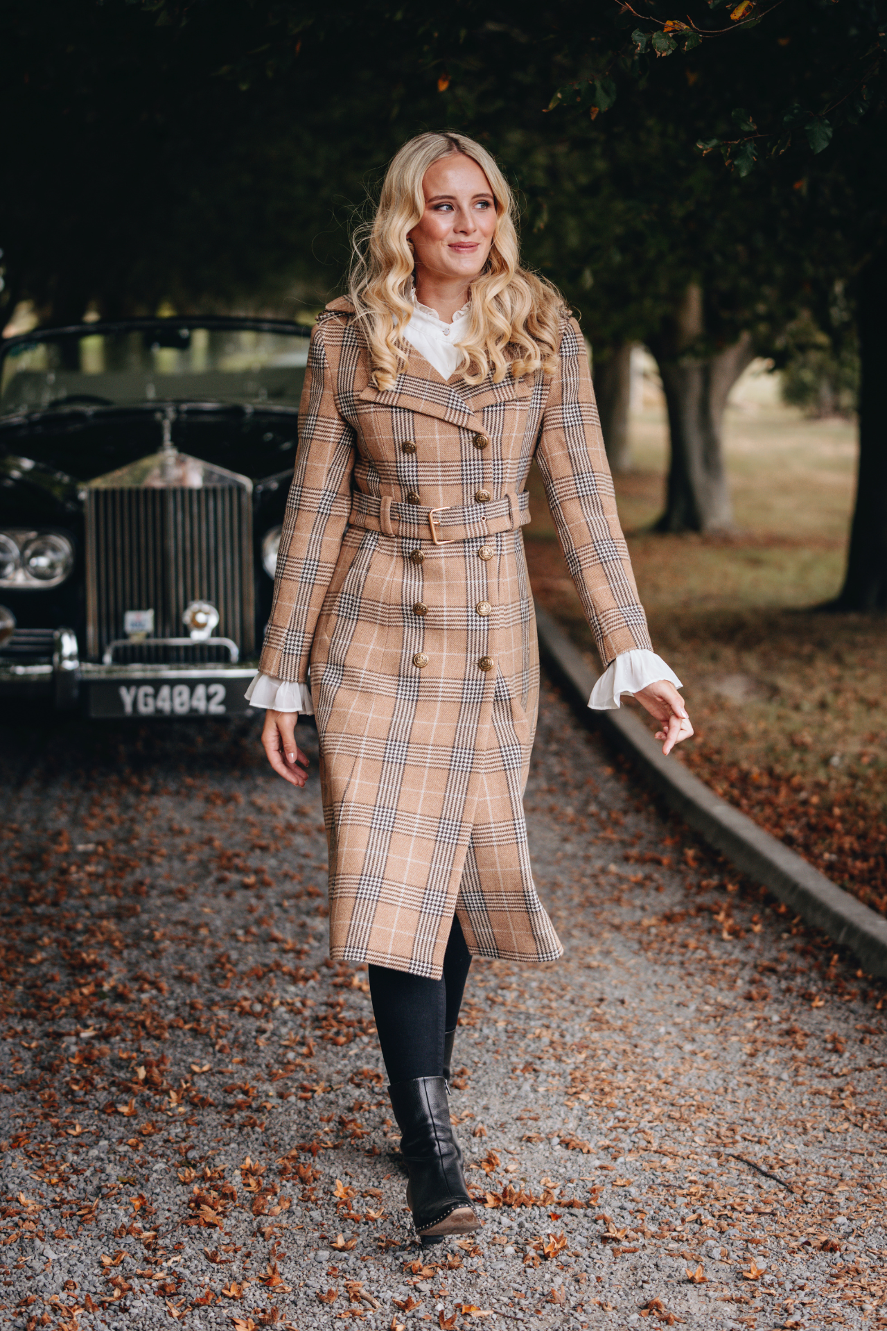 Brentwood Wool Trench Coat - Camel Tweed