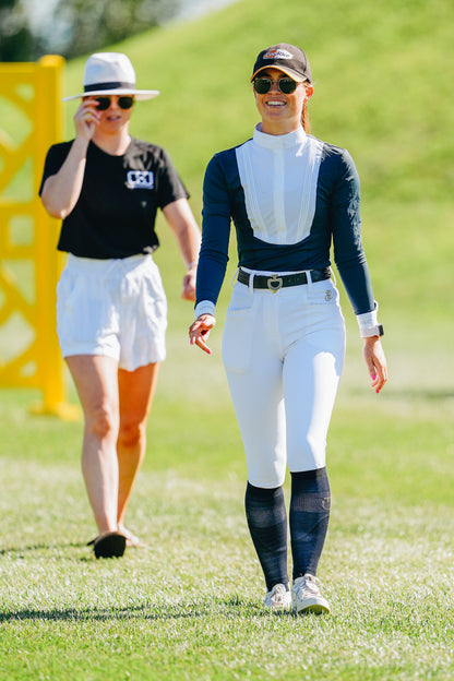 Marilyn - White High Waisted Equestrian Breeches