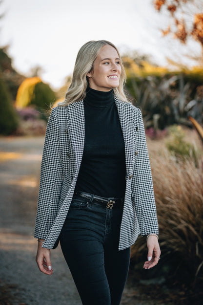 Huntingdon Blazer | Black & White Houndstooth