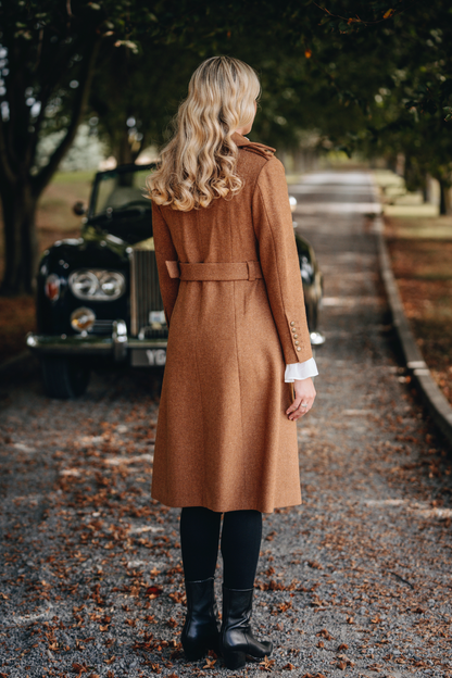 Brentwood Wool Trench Coat - Brown