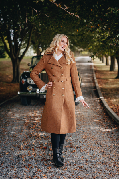 Brentwood Wool Trench Coat - Brown