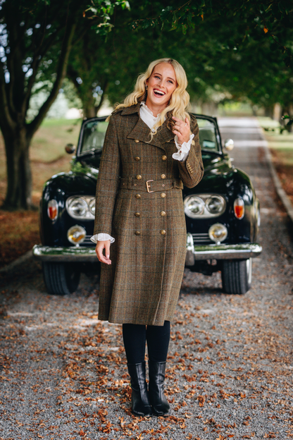 Brentwood Trench Coat - Green Tweed