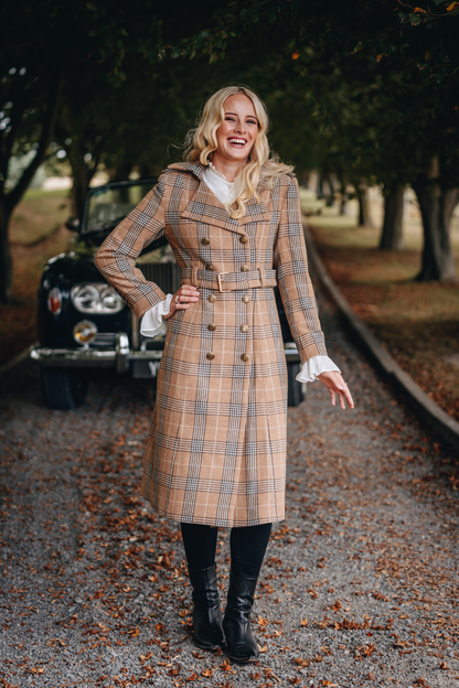 Brentwood Wool Trench Coat - Camel Tweed