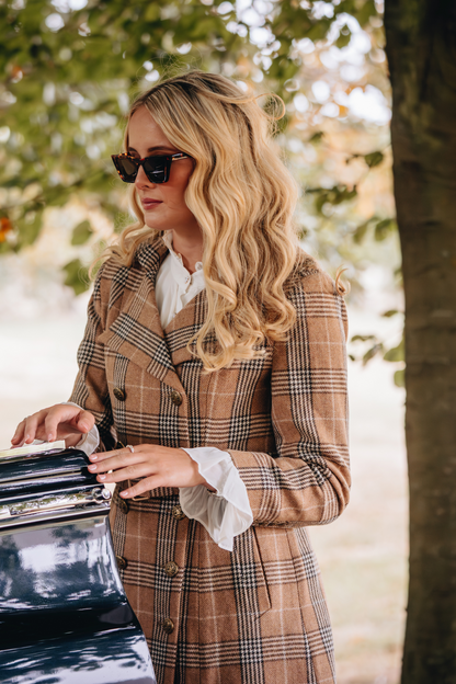 Brentwood Wool Trench Coat - Camel Tweed