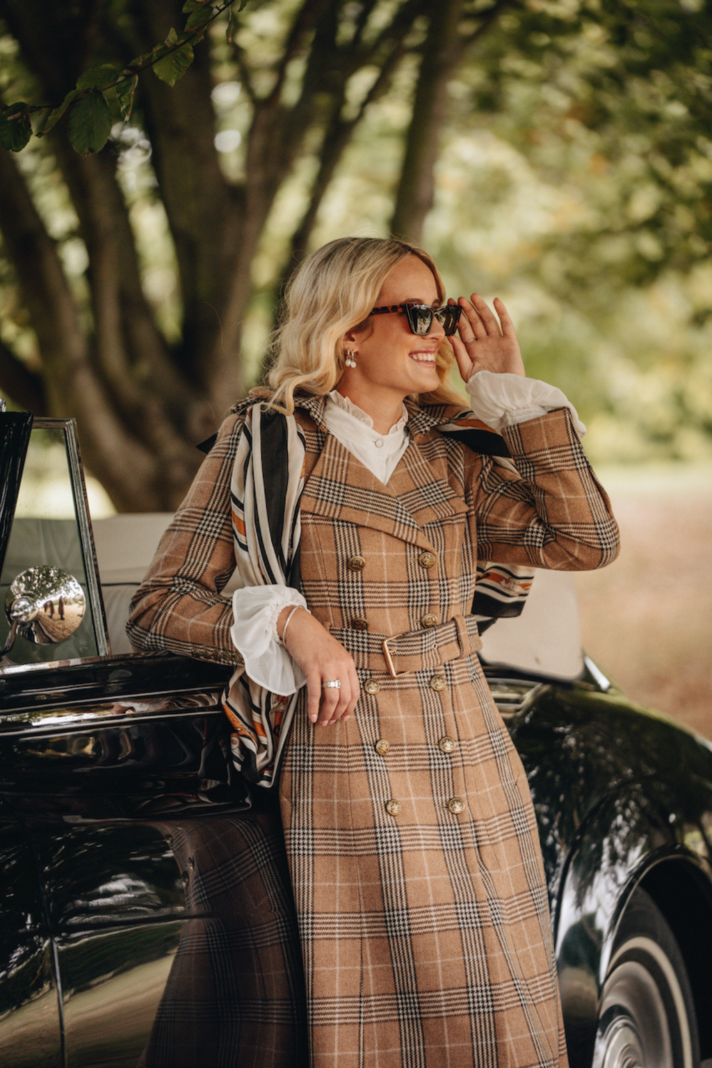 Brentwood Wool Trench Coat - Camel Tweed