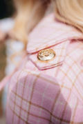 Brentwood Wool Trench Coat - Pink Tweed