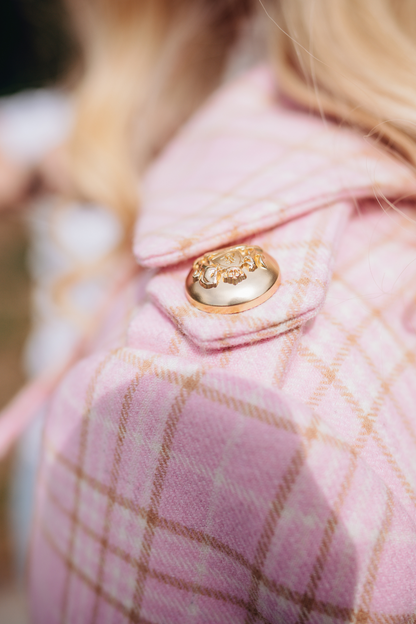 Brentwood Wool Trench Coat - Pink Tweed